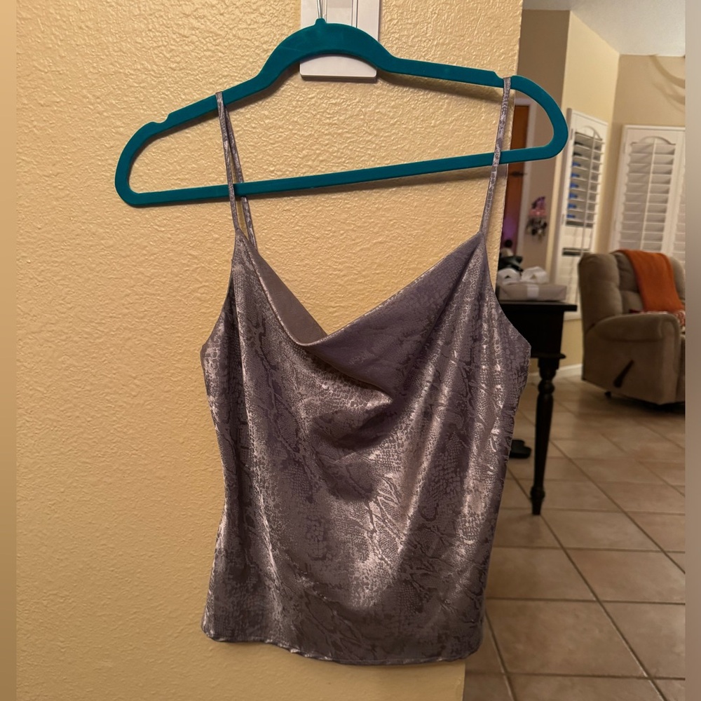 WAYF Silver Snake Print Tank Top